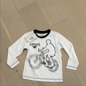 Armani junior boys logo long sleeve bicycle shirt NWT